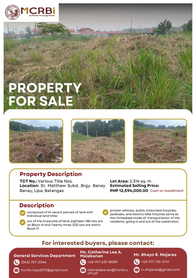 St. Matthew Subd. Brgy Banay Banay, Lipa, Batangas