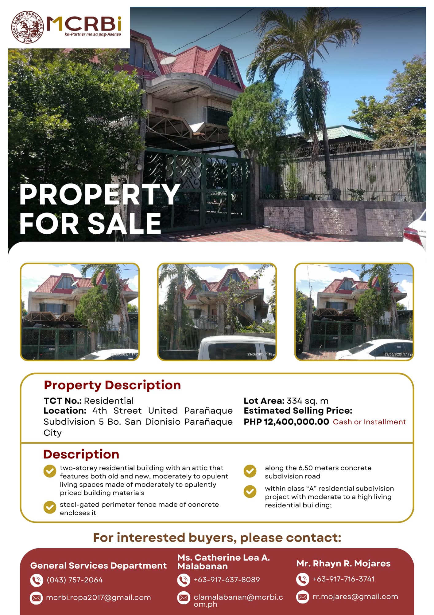 4th Street United Paranaque Subd. 5 Bo. San Dionisio Paranaque City